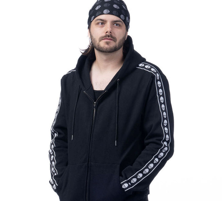 Mens Hoodie Black Mad Skull, Sweatshirt, Fleece, Heavyweight