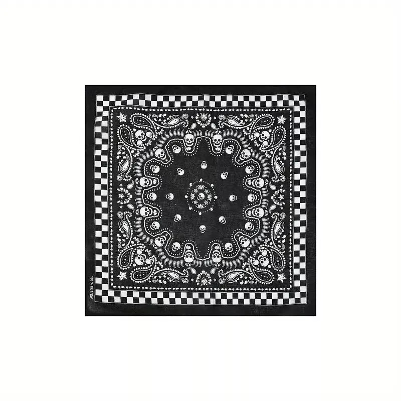 Skull Checkered Pattern Bandana