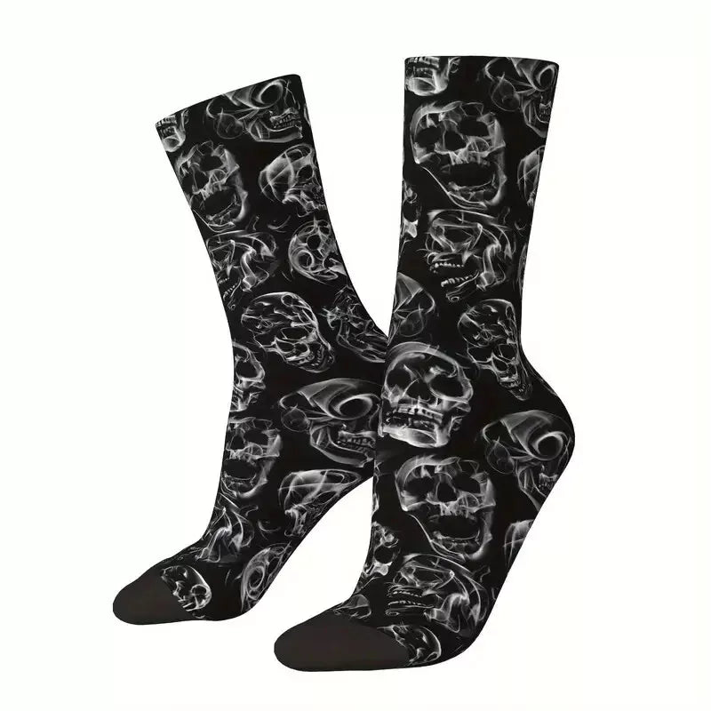 Men's Skull Patterned Crew Socks Ghost Skulls