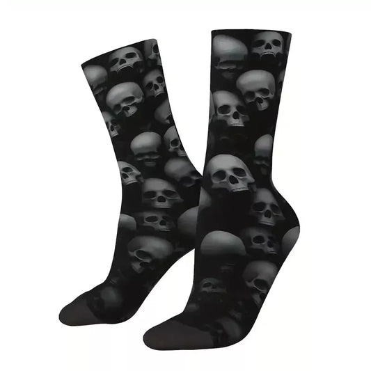 Men's Crew Socks Dark Skull Graphic Design