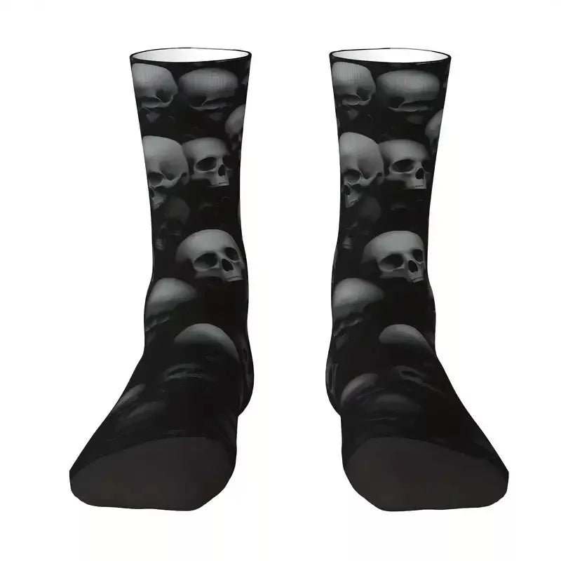 Men's Crew Socks Dark Skull Graphic Design