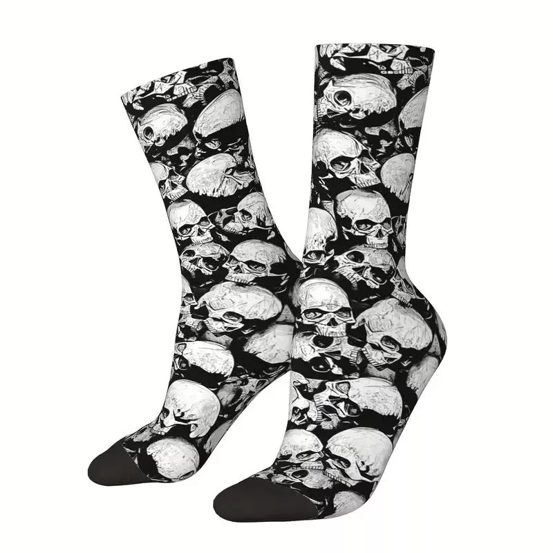 Men's Skull Pattern Crew Socks