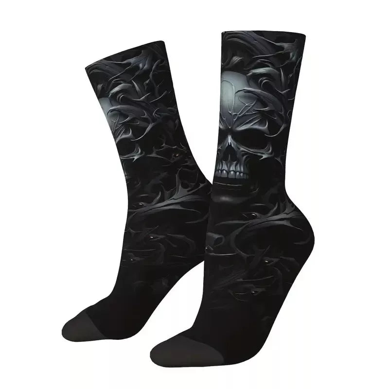 Men's Crew Socks Dark Skull Graphic Design