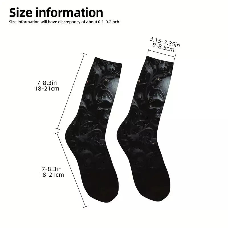 Men's Crew Socks Dark Skull Graphic Design