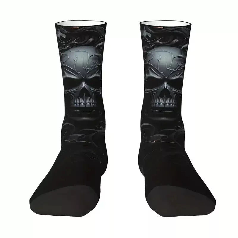 Men's Crew Socks Dark Skull Graphic Design