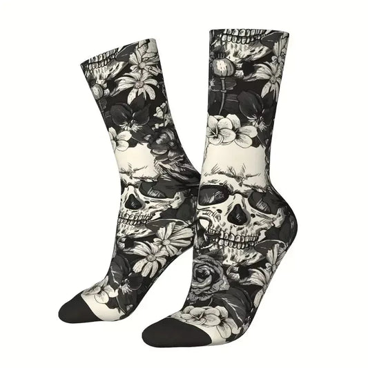 Men's Skull Pattern Crew Socks