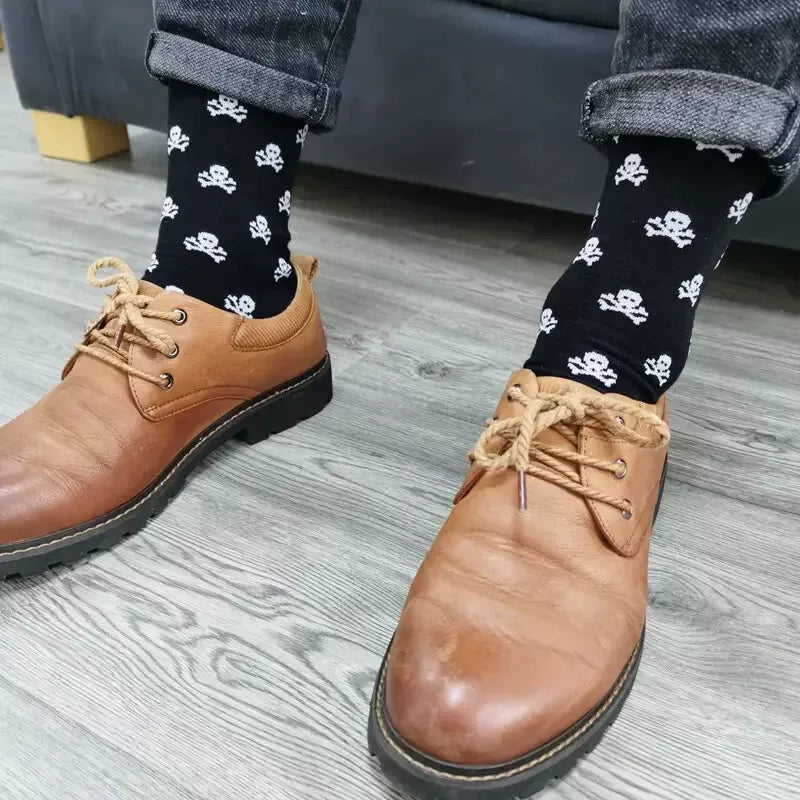 Skull Themed Socks Casual Mens Crew Comfortable