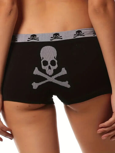 Black Boyshorts Skull Panties Underwear Panties