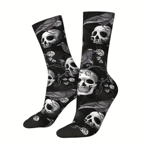 Skull Printed Comfortable Crew Socks